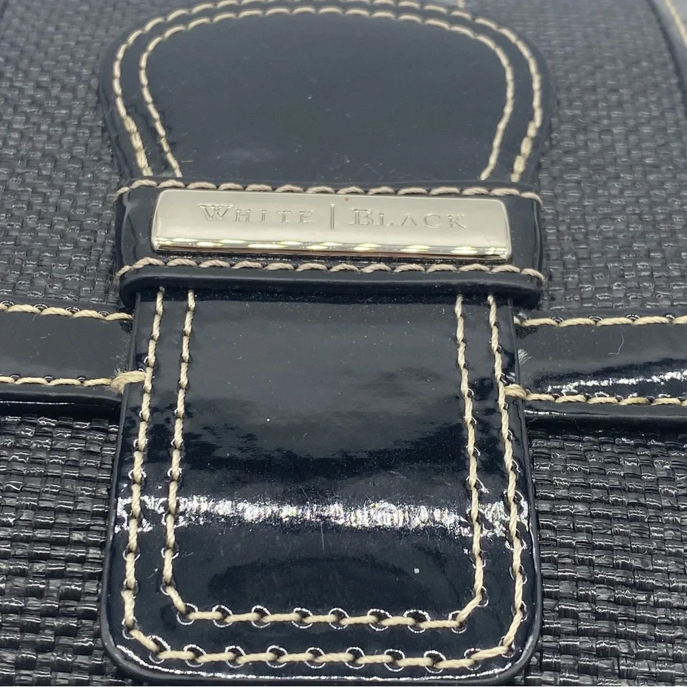 WHBM Woven Clutch Black NEW Magnetic Closure